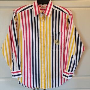 Vintage Huntington Ridge Striped Long Sleeve Button Up Shirt